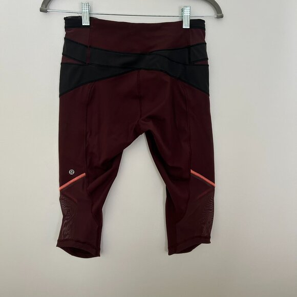 Lululemon Kris Cross Crop Size 6 Purple Leggings - Picture 3 of 5